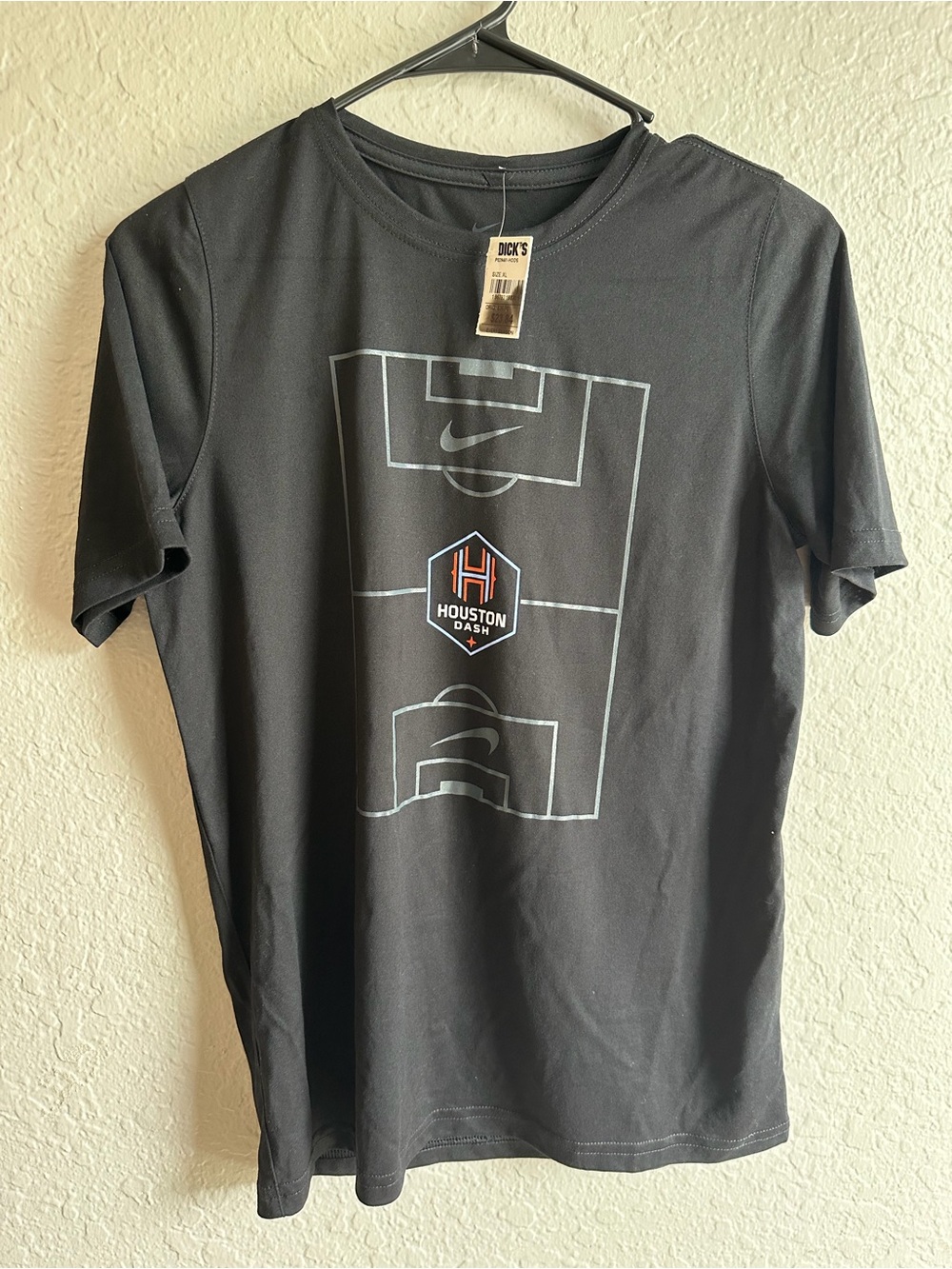 Houston Dash MLS Nike Black Dri-Fit T-Shirt - Boys XL NWT